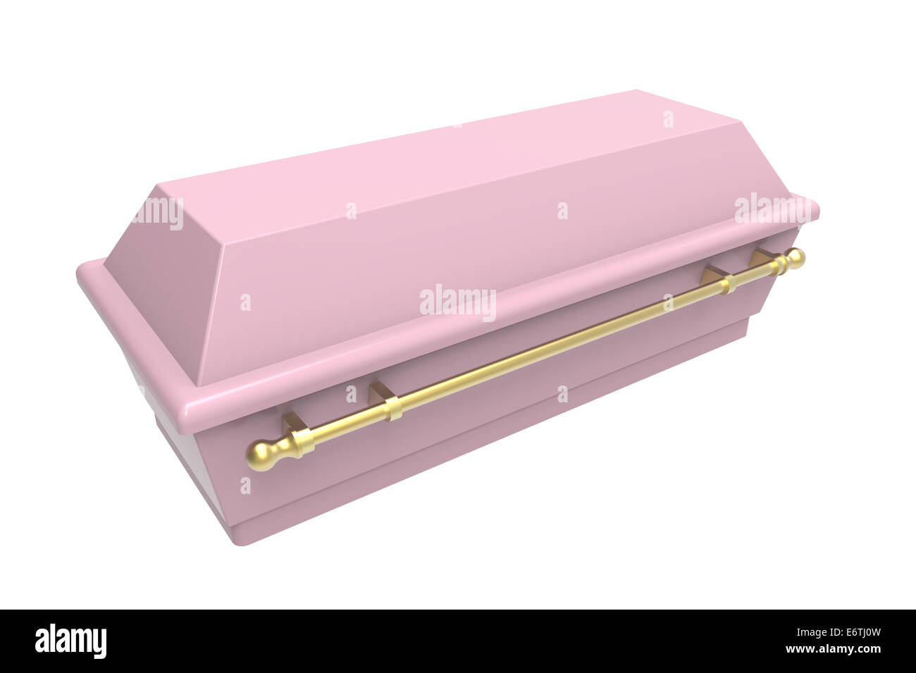Cercueil rose, isolé sur blanc, 3D render Banque D'Images