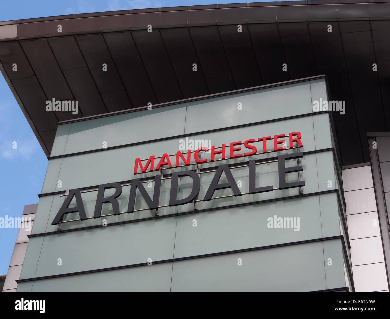Le panneau à l'entrée de Manchester Arndale Shopping Centre, Angleterre Banque D'Images