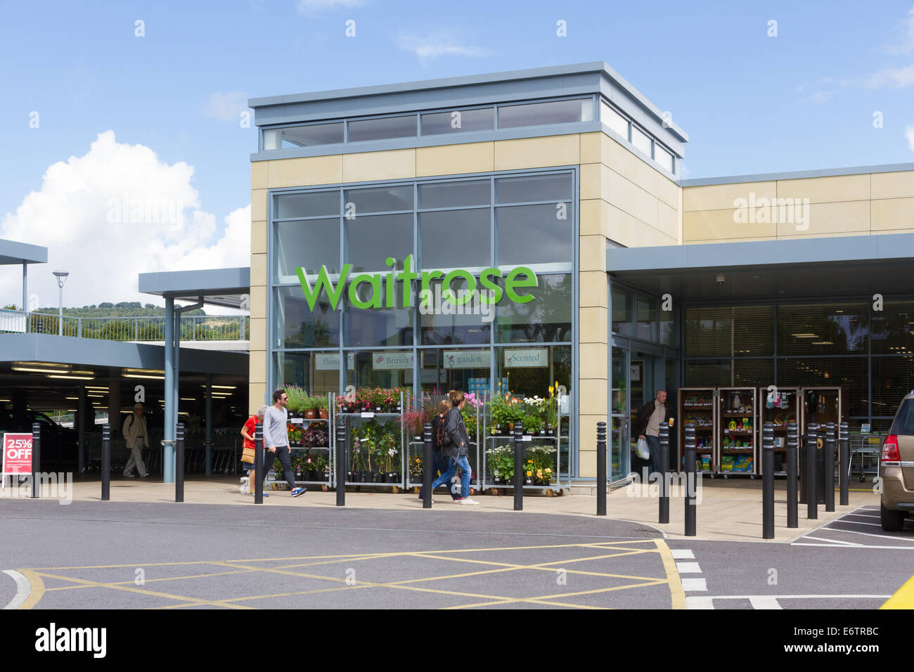 Supermarché Waitrose dans Wells, Somerset. Banque D'Images