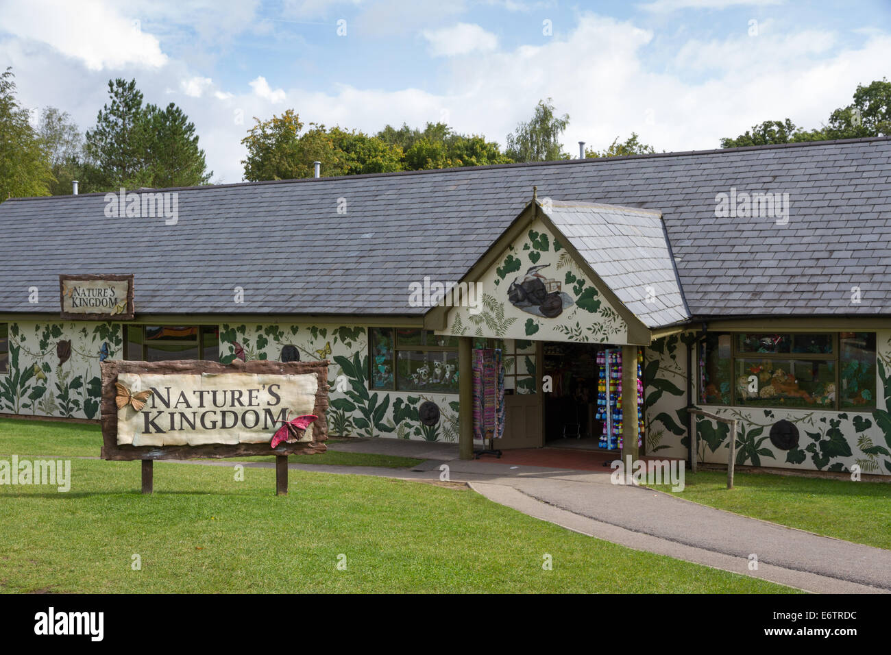 Boutique de souvenirs dans le Parc Safari de Longleat, Wiltshire, Angleterre Banque D'Images