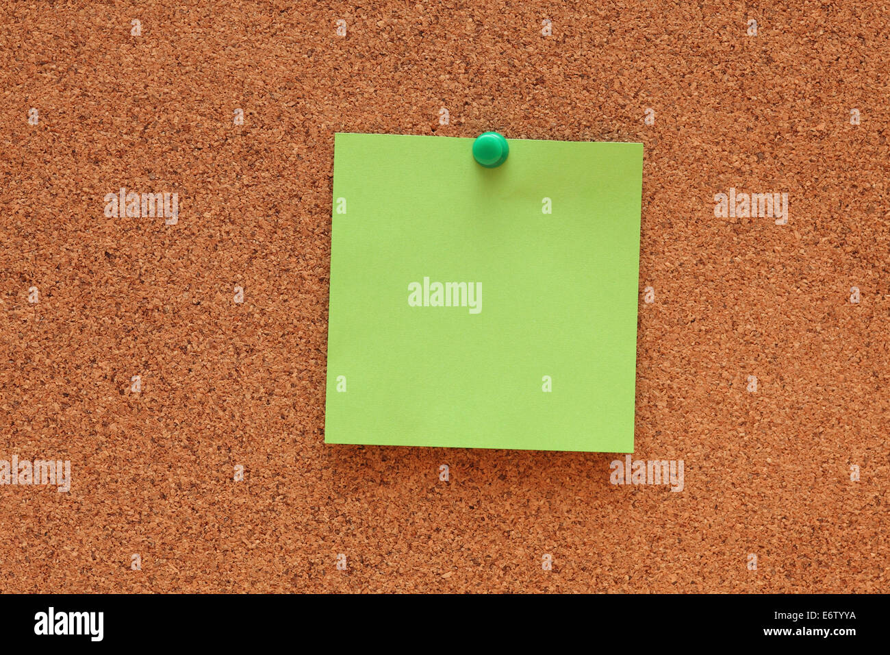 Remarque vierge sur le panneau de liège (bulletin board). Banque D'Images