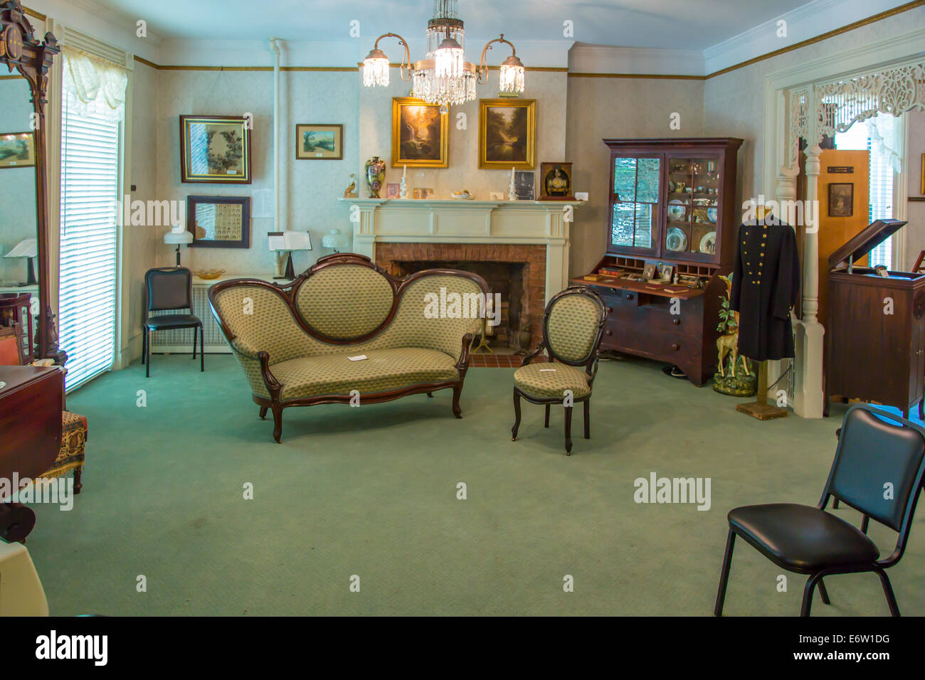 Chambre intérieure de Schuyler County Historical Museum à Montour Falls dans la région des lacs Finger de New York Banque D'Images