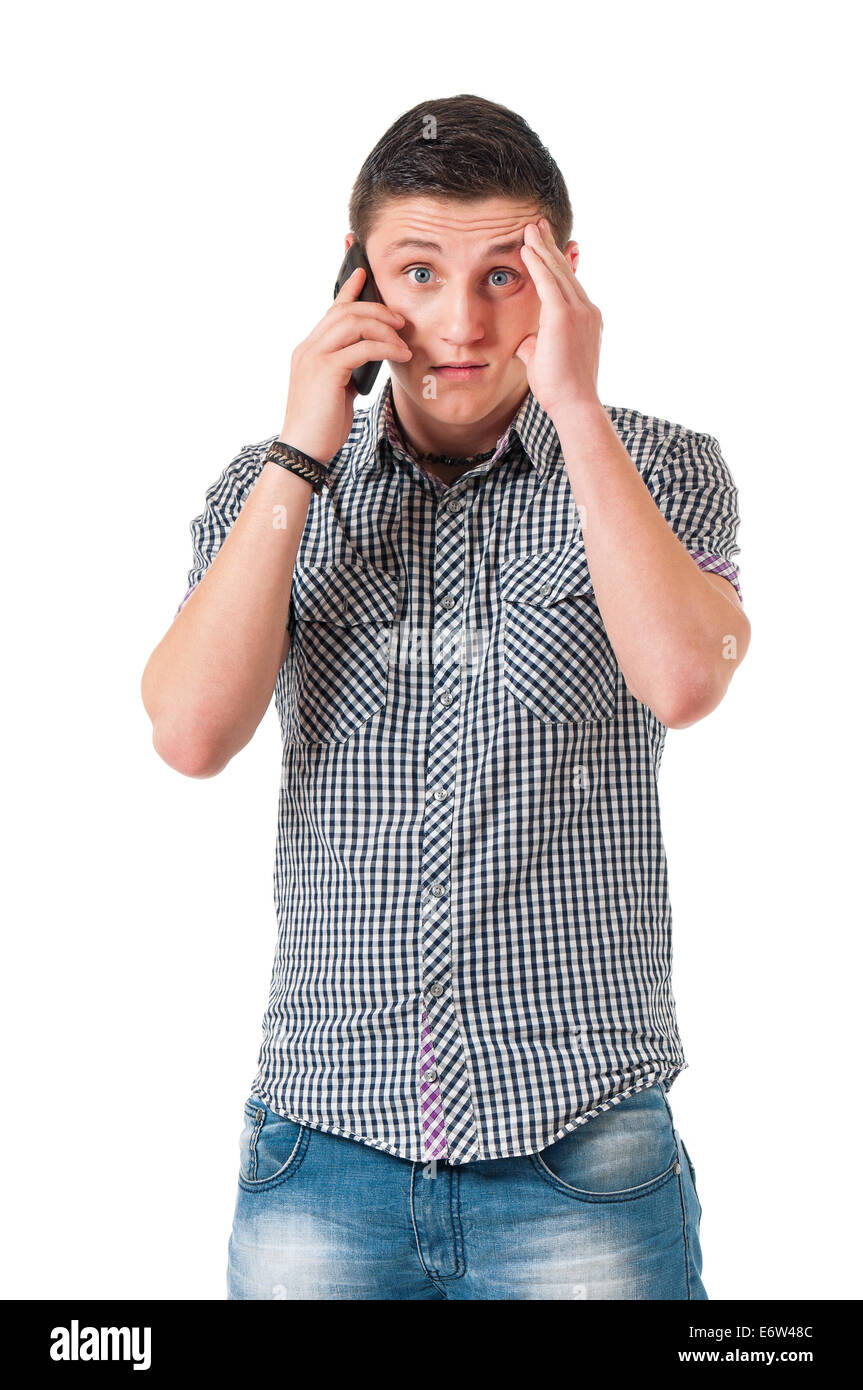 Homme au téléphone Banque D'Images