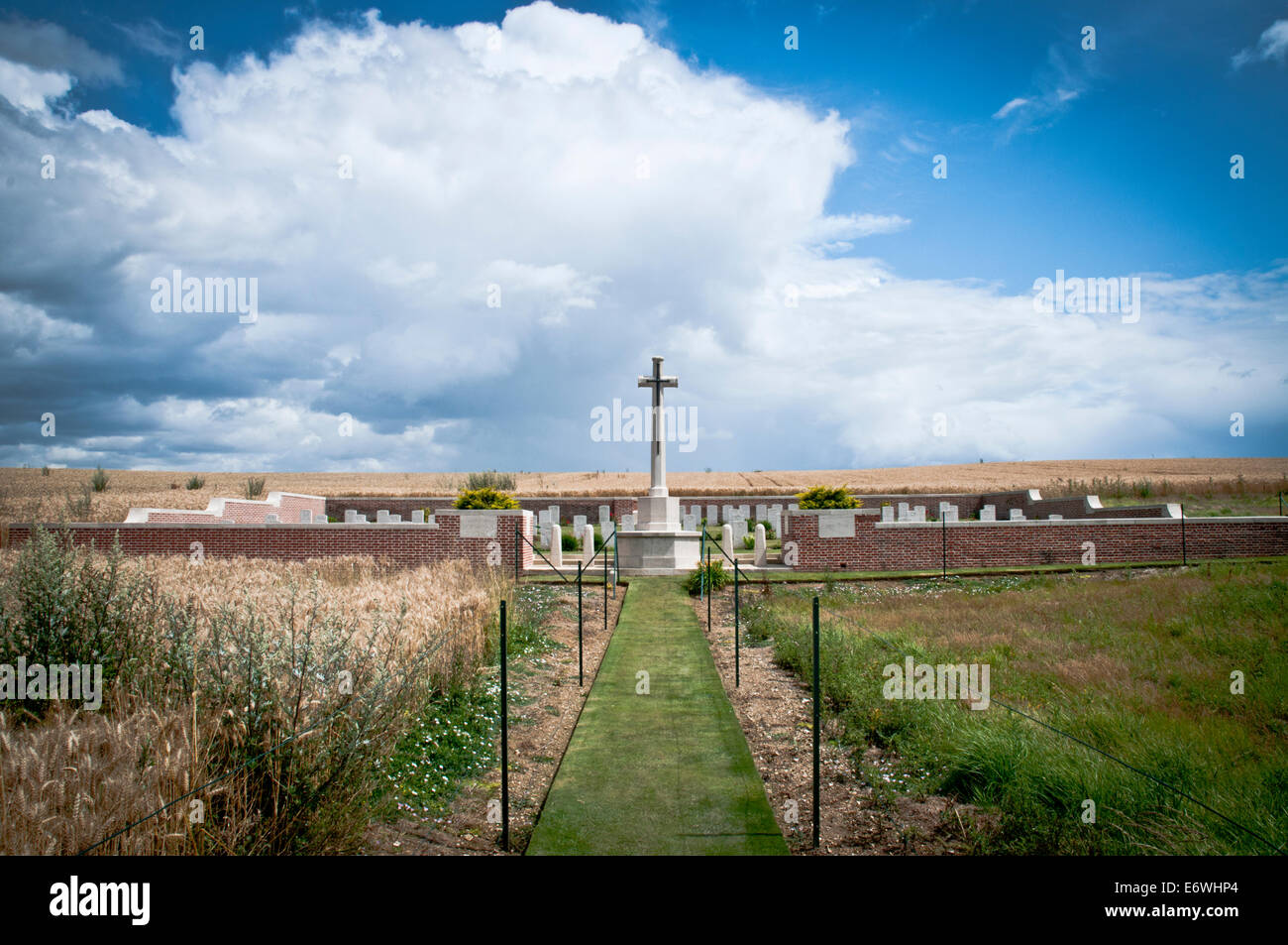 Nouveau cimetière militaire de 110 points, Mametz, Région de la Somme, France Banque D'Images