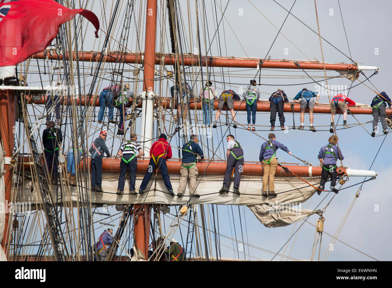 Tall Ships ; gréement ; Falmouth, Cornwall, UK, 2014 Banque D'Images