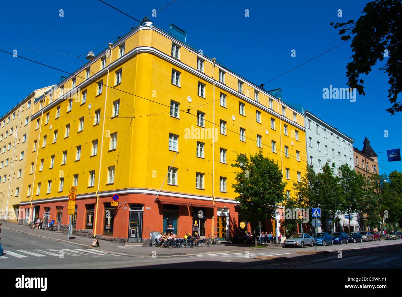 Helsinginkatu street, Kallio district, Helsinki, Finlande, Europe Banque D'Images