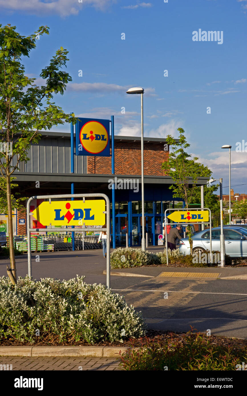 Lidl supermarché, Thirsk, North Yorkshire Banque D'Images