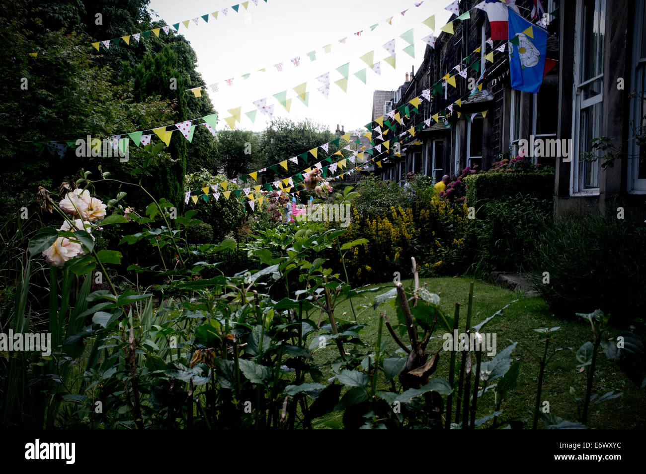 Tour de France j'célébrations Otley, Yorkshire. Banque D'Images