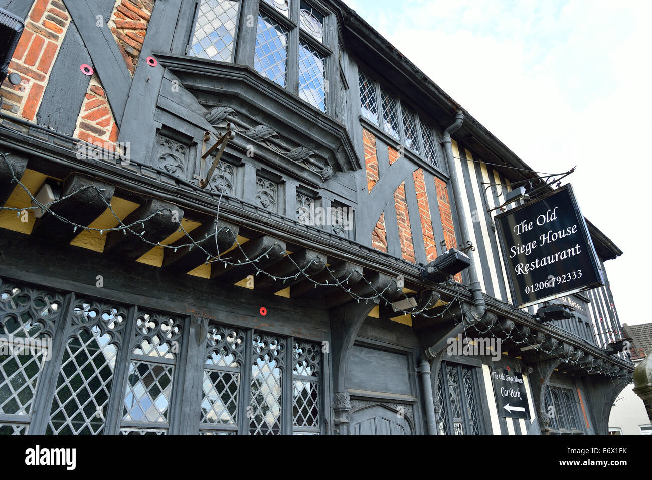 15e siècle l'ancien siège house (restaurant), East Street, Colchester, Essex, Angleterre, Royaume-Uni Banque D'Images