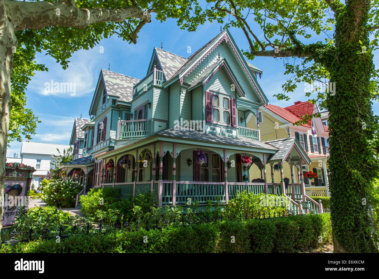 USA, New Jersey, Cape May, l'Empress bed and breakfast, Une maison victorienne de pain Ginger ou maison de style "peint dame" Banque D'Images