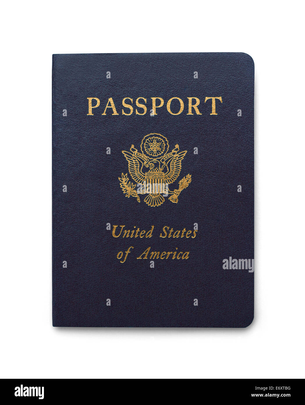 Passeport bleu isolé sur fond blanc. Banque D'Images