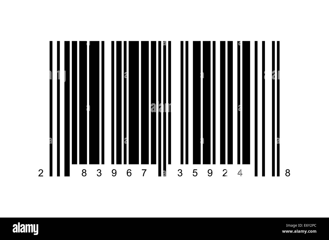 Grand Bar Code isolé sur fond blanc. Banque D'Images