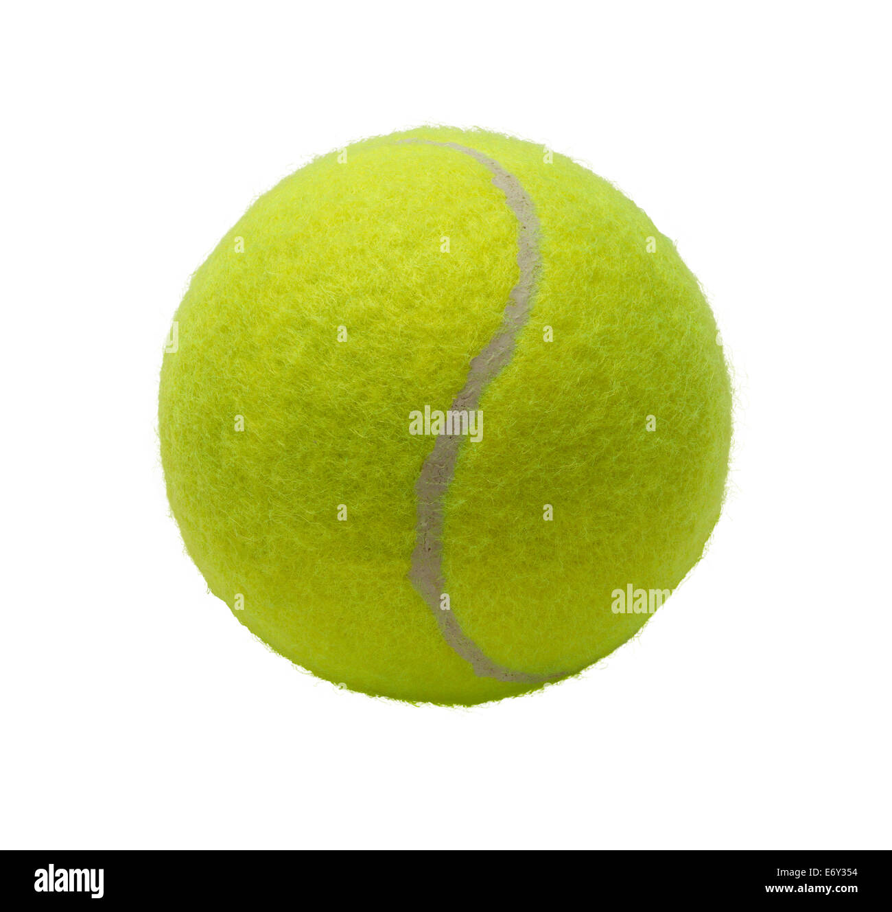 Balle de Tennis vert isolé sur fond blanc. Banque D'Images
