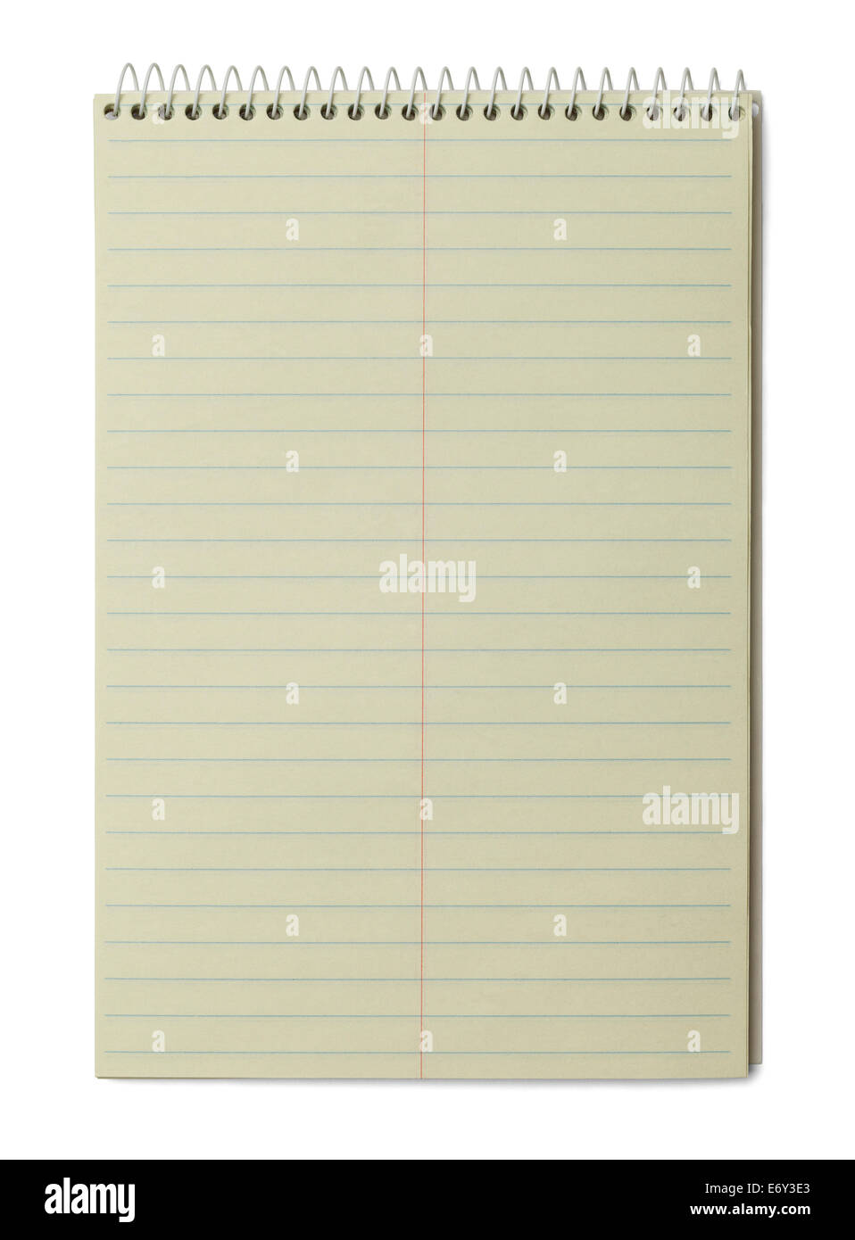 Papier jaune bordée d'Pad isolé sur fond blanc. Banque D'Images