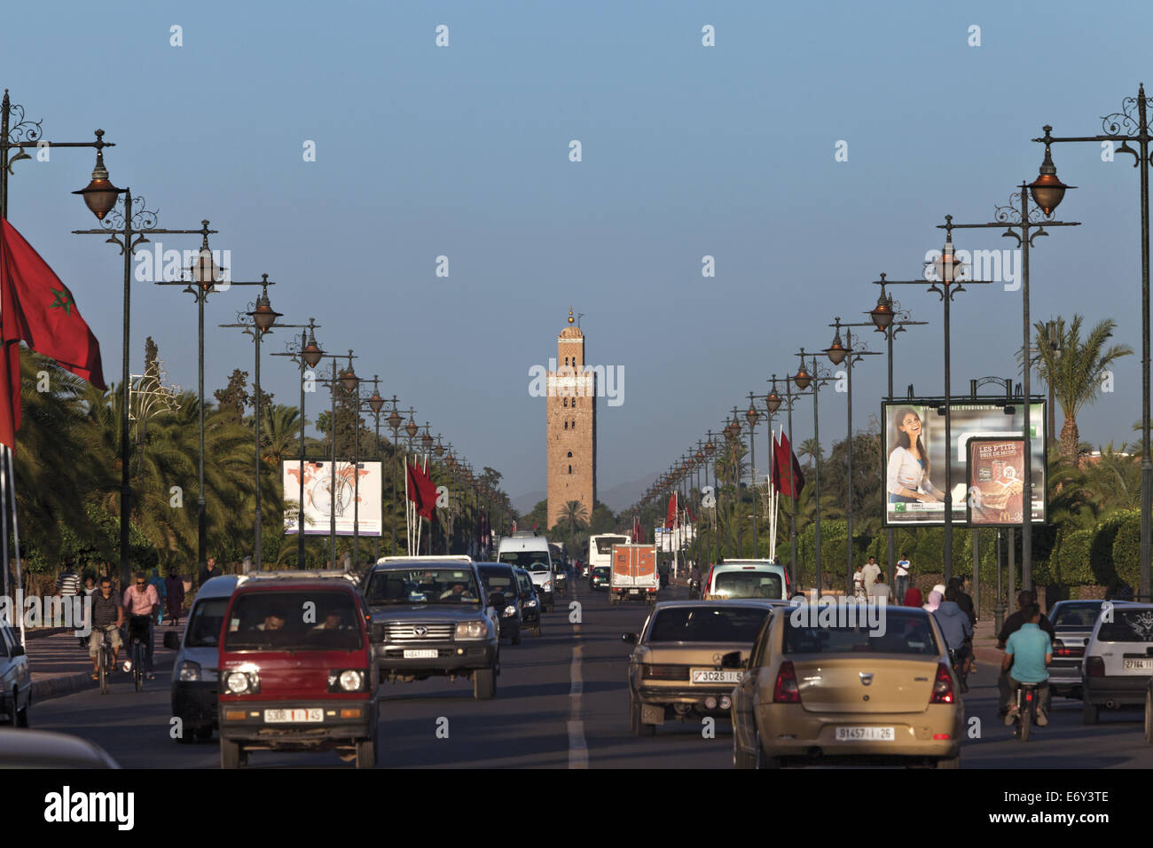 Avenue Prince Moulay Rachid, Marrakech, Maroc Banque D'Images