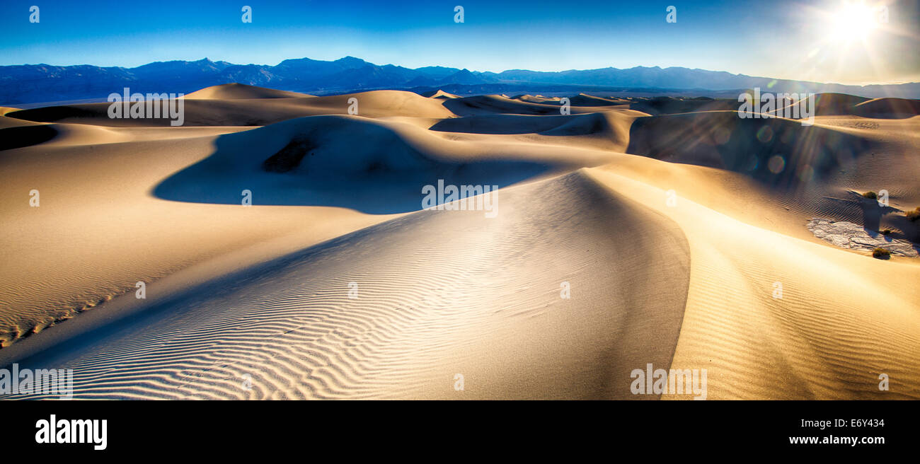 Les dunes de sable de la Death Valley National Park, California, USA. Banque D'Images