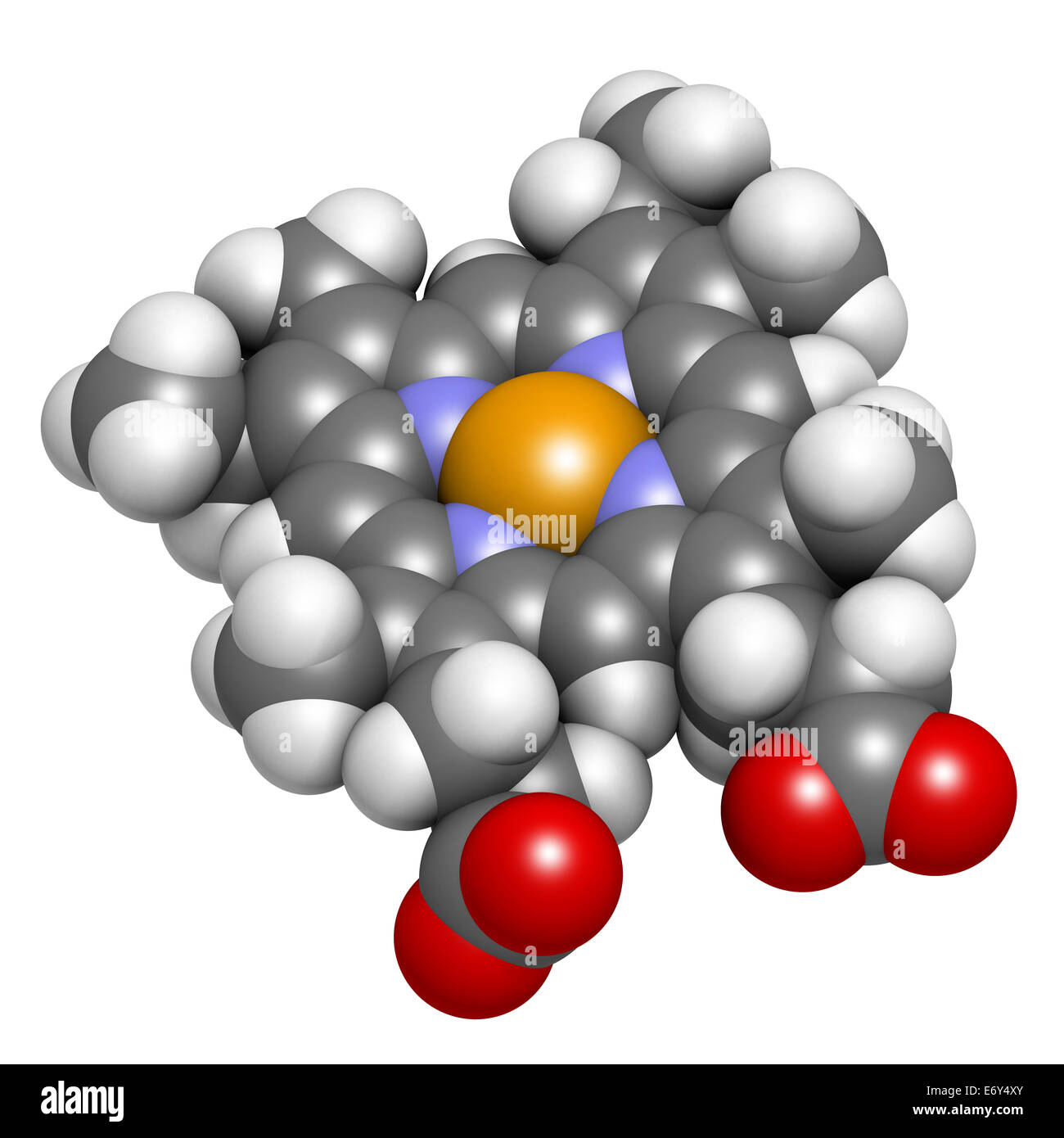 L'Heme B (l'hème B) molécule. Est une composante essentielle de l'hème de l'hémoglobine, la myoglobine, cytochrome, catalase et autres metalloprotein Banque D'Images