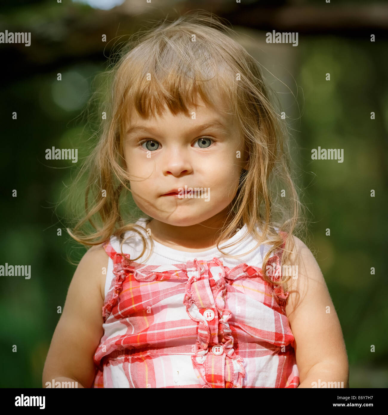 Petite fille dans la forêt Banque D'Images
