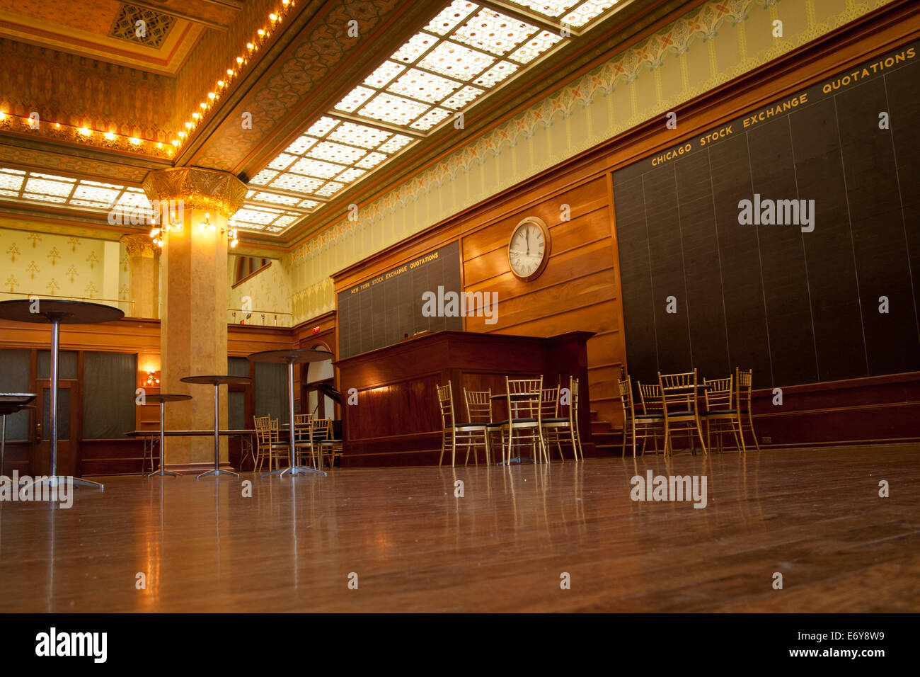 La reconstruction de la salle des marchés de la Bourse de Chicago à l'Art Institute de Chicago. Banque D'Images