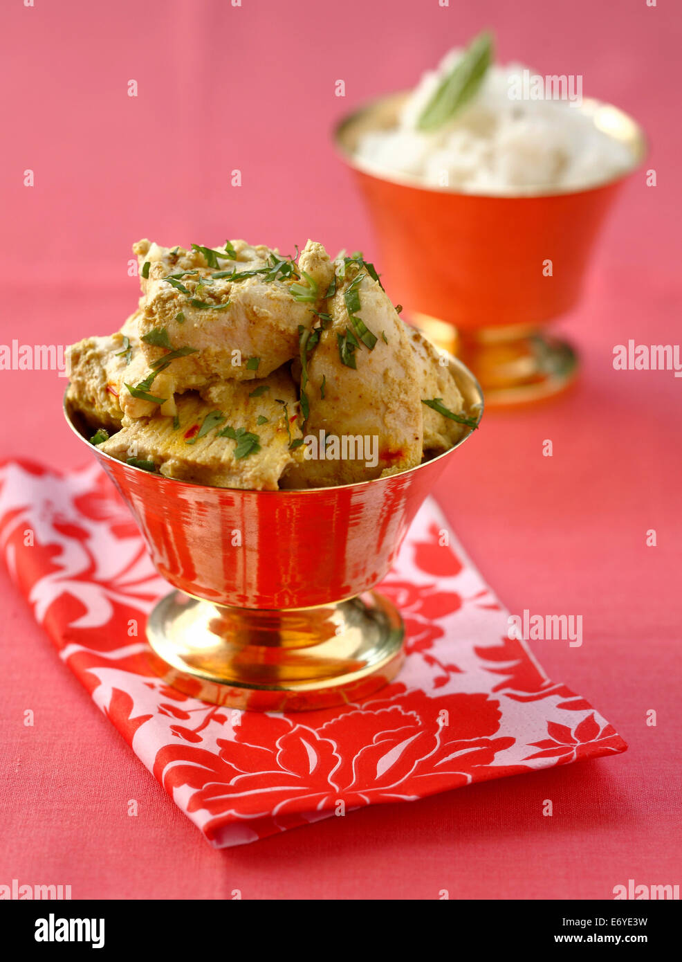 Poulet à la vapeur de style indien Banque D'Images