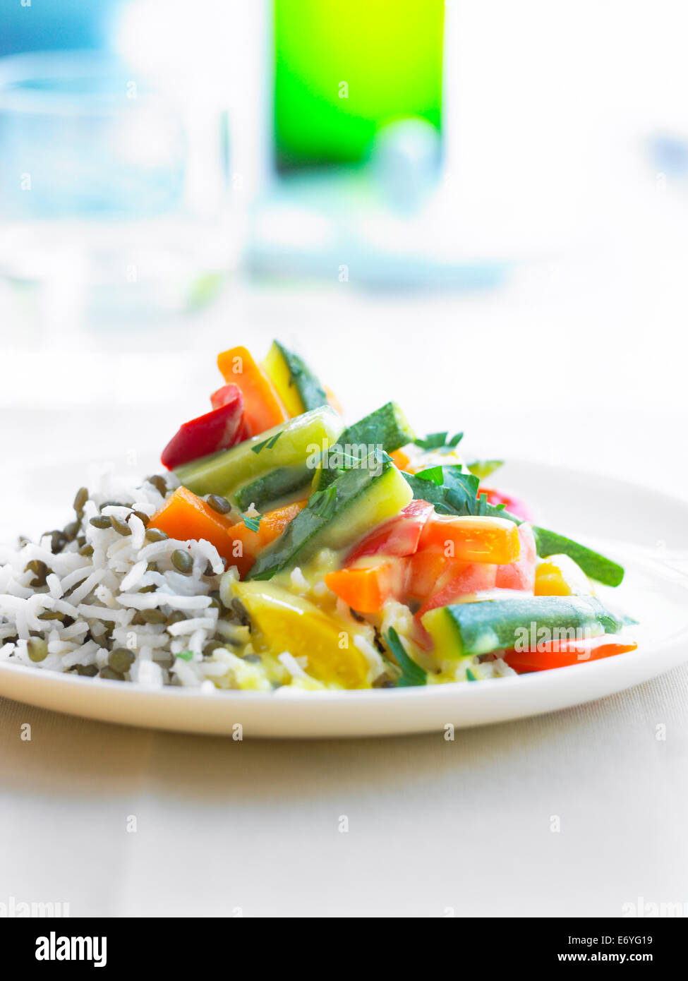 Médaillon de riz aux légumes Banque D'Images