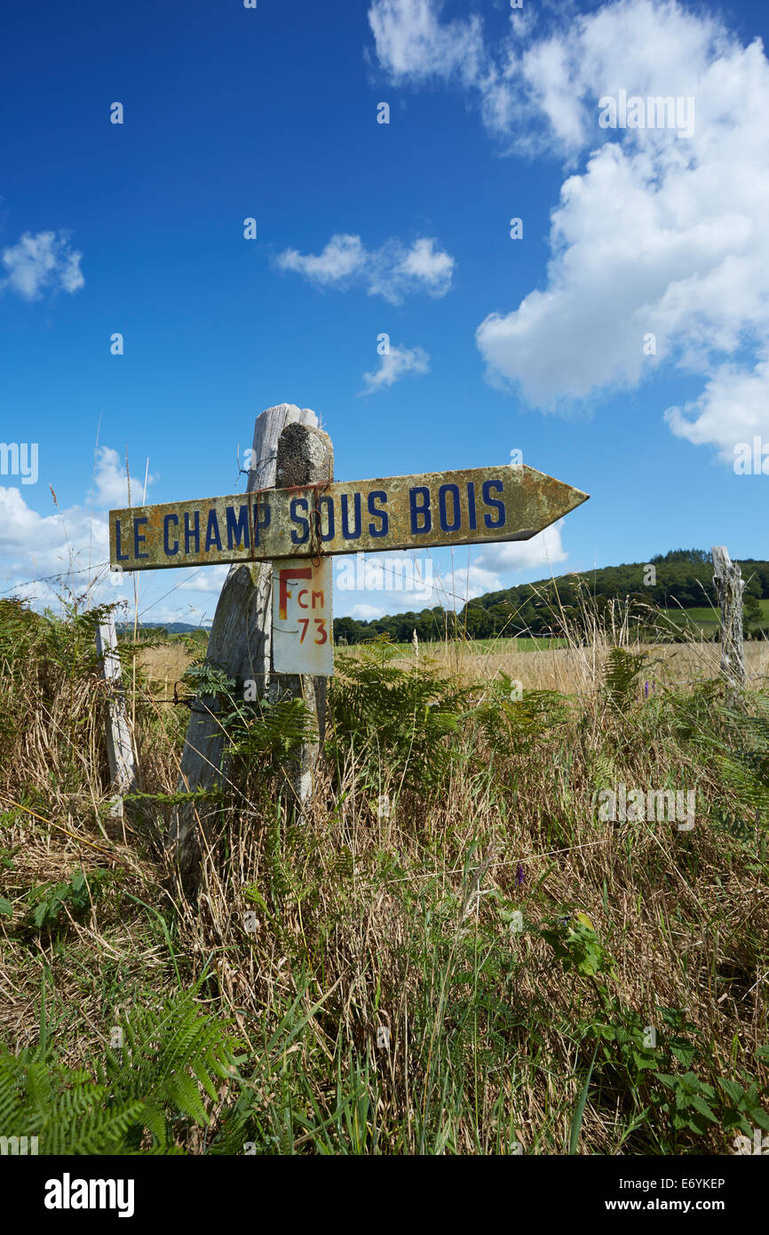 Signpost, Normandie, France. Banque D'Images