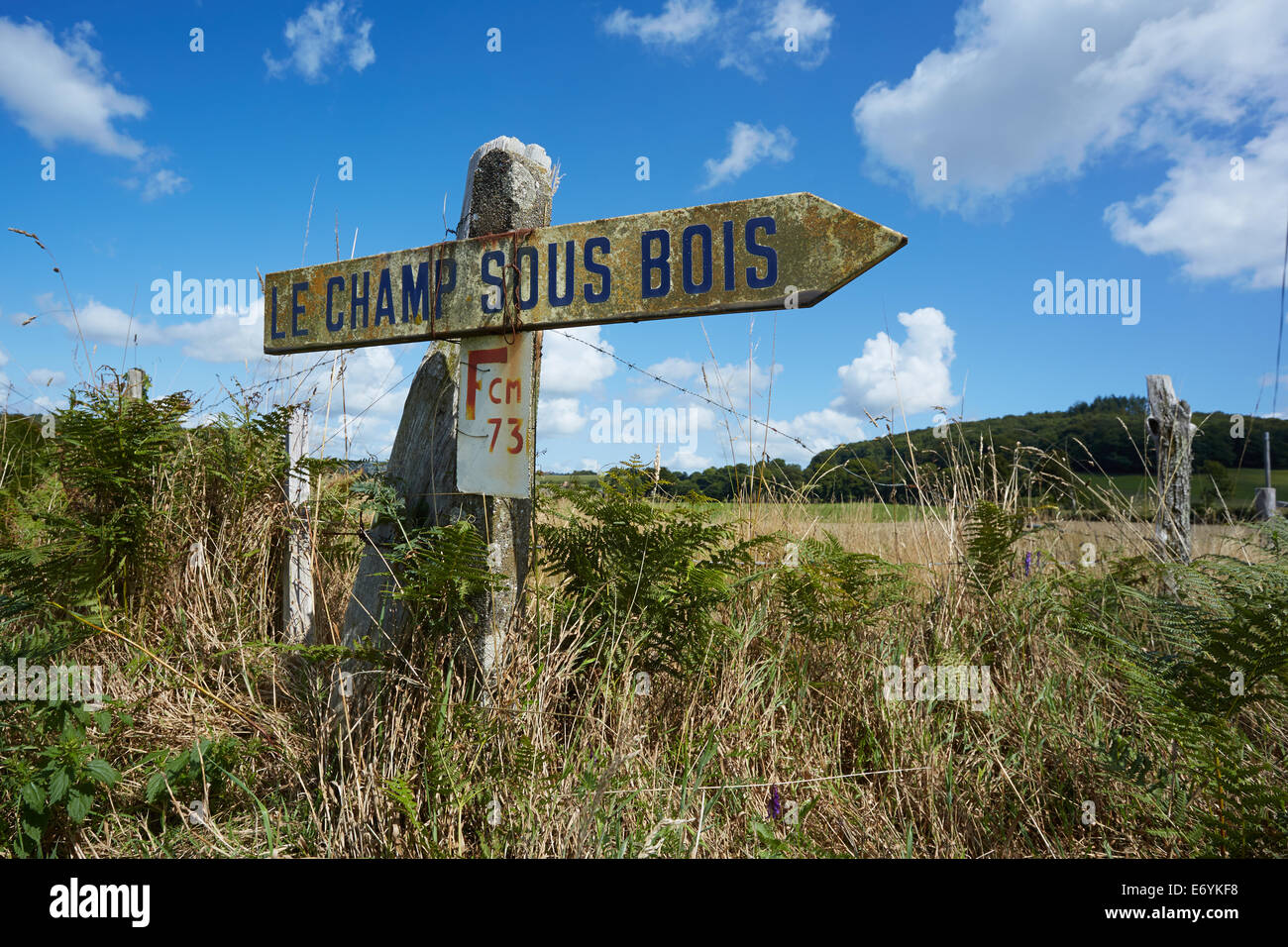 Signpost, Normandie, France. Banque D'Images