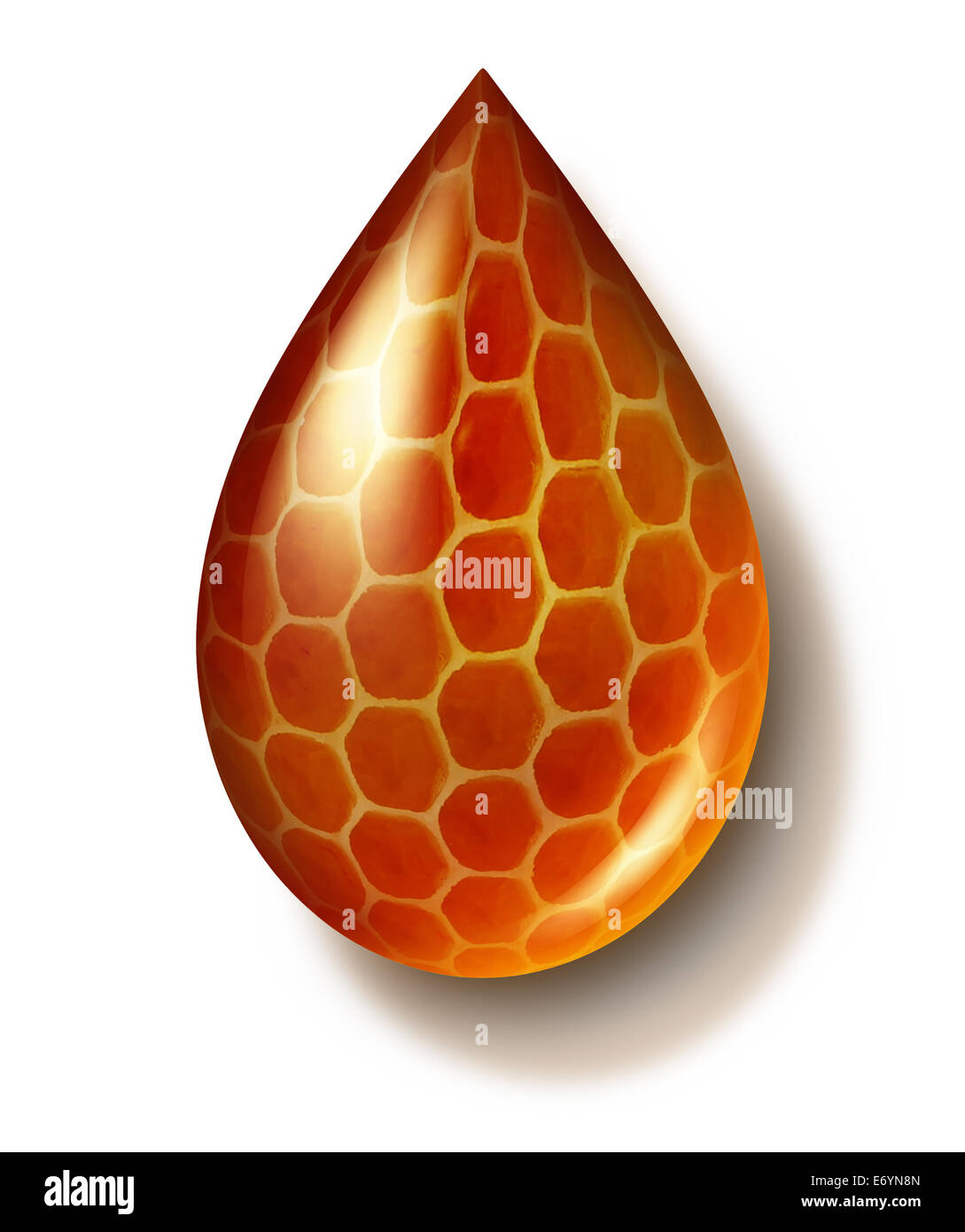 Chute de miel et de miel ou symbole Honey comb créé par les abeilles comme un mode de vie sain l'icône d'édulcorant liquide organique naturelle de la nature des aliments contenus dans les cellules de cire hexagonale. Banque D'Images