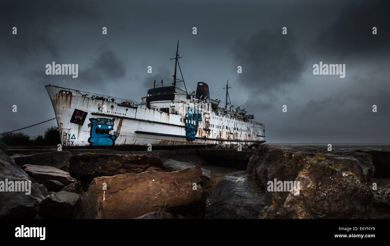 Le duc de Lancastre en pleine tempête sur l'estuaire de la Dee Banque D'Images