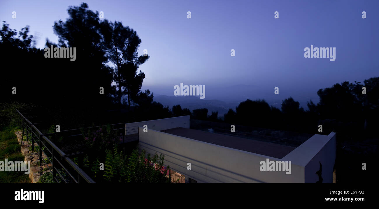 Terrasse à flanc de colline dans la nuit, l Assemblée, Israël, Moyen Orient. Banque D'Images