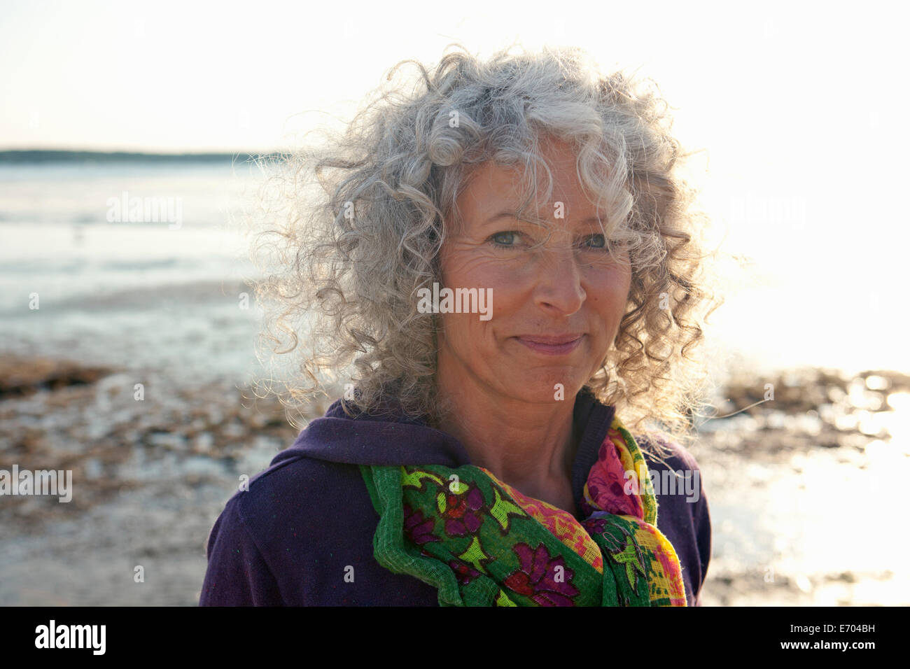 Close up of young woman by beach Banque D'Images
