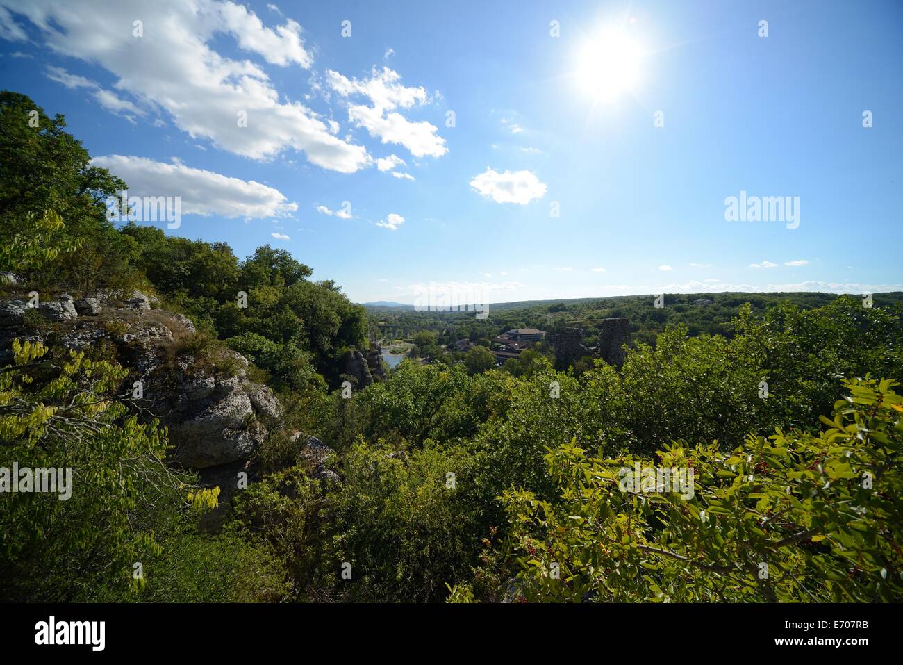 L'Ardèche à Vogüé Banque D'Images