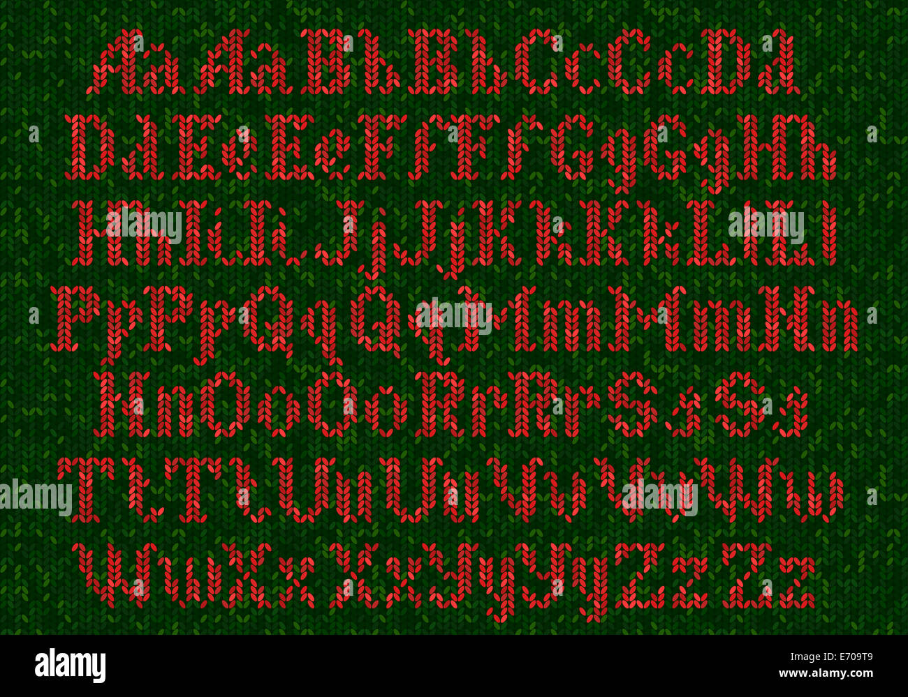 Alphabet tricoté Banque D'Images