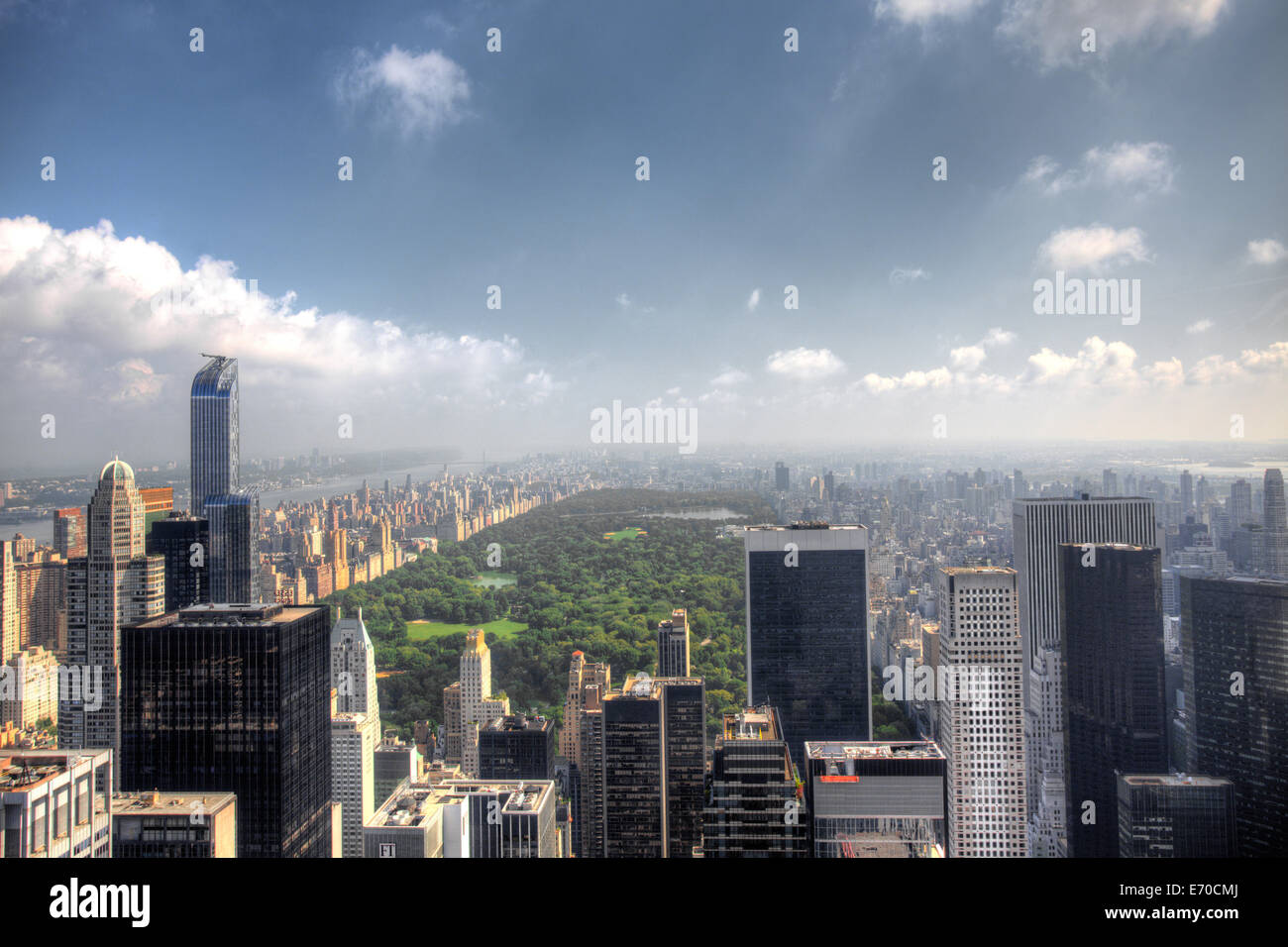 Une vue aérienne au-dessus de Central Park, New York Banque D'Images Une vue aérienne au-dessus de Central Park, New York Banque D'Images