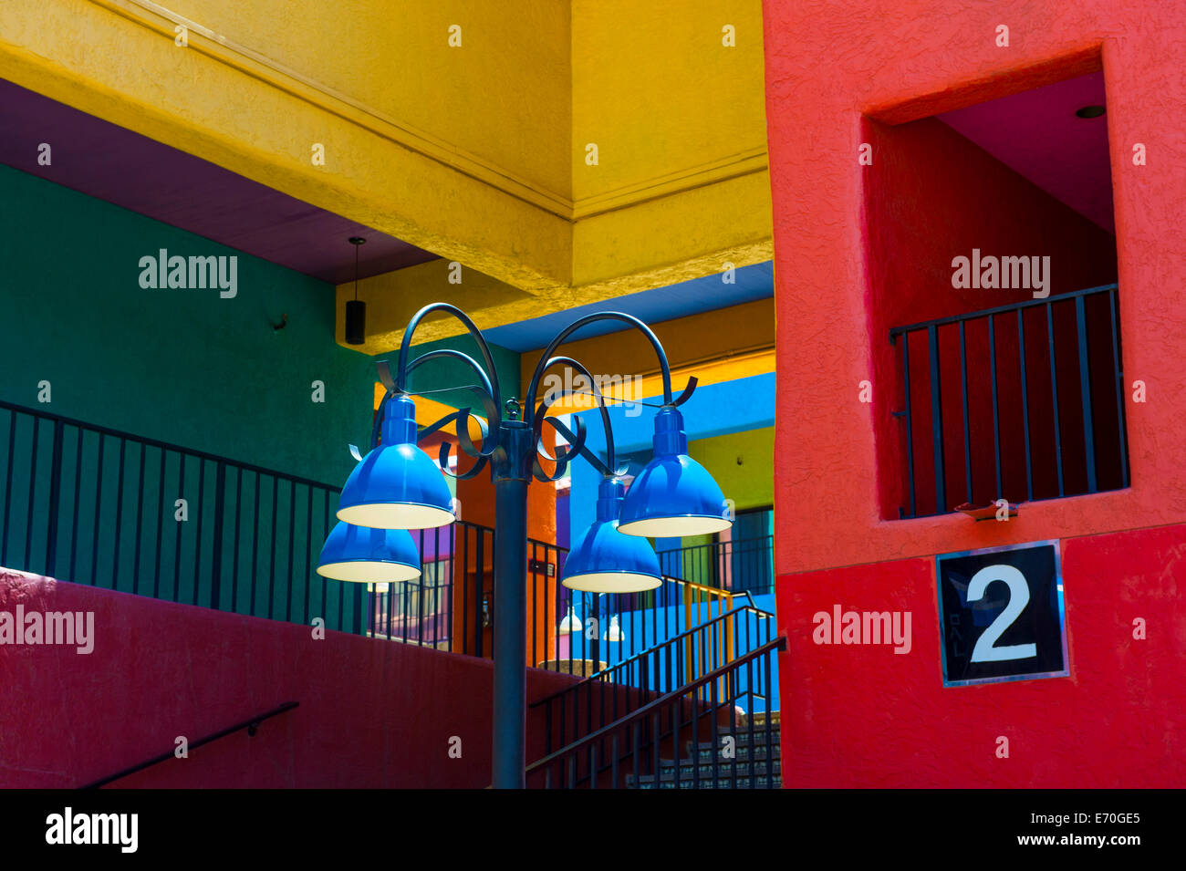 Maison en Adobe coloré quartier historique de centre-ville de Tucson en Arizona Banque D'Images