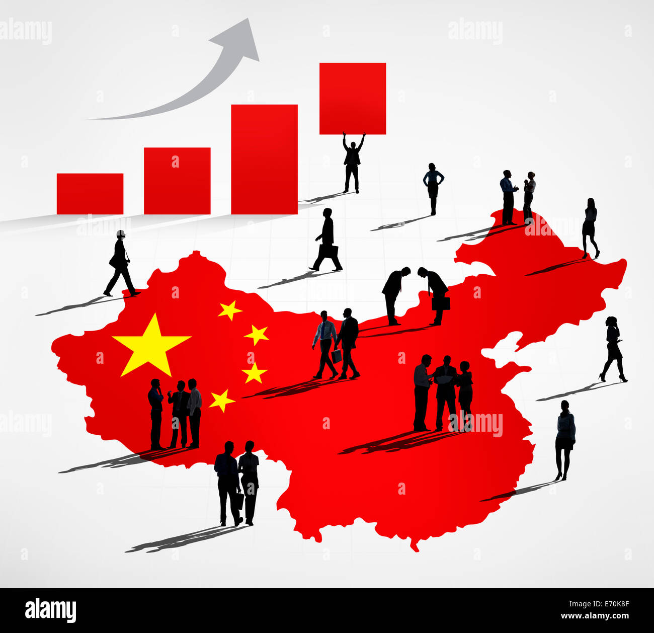 Les Chinois photo à thème avec un groupe d'bussinessmen. Banque D'Images