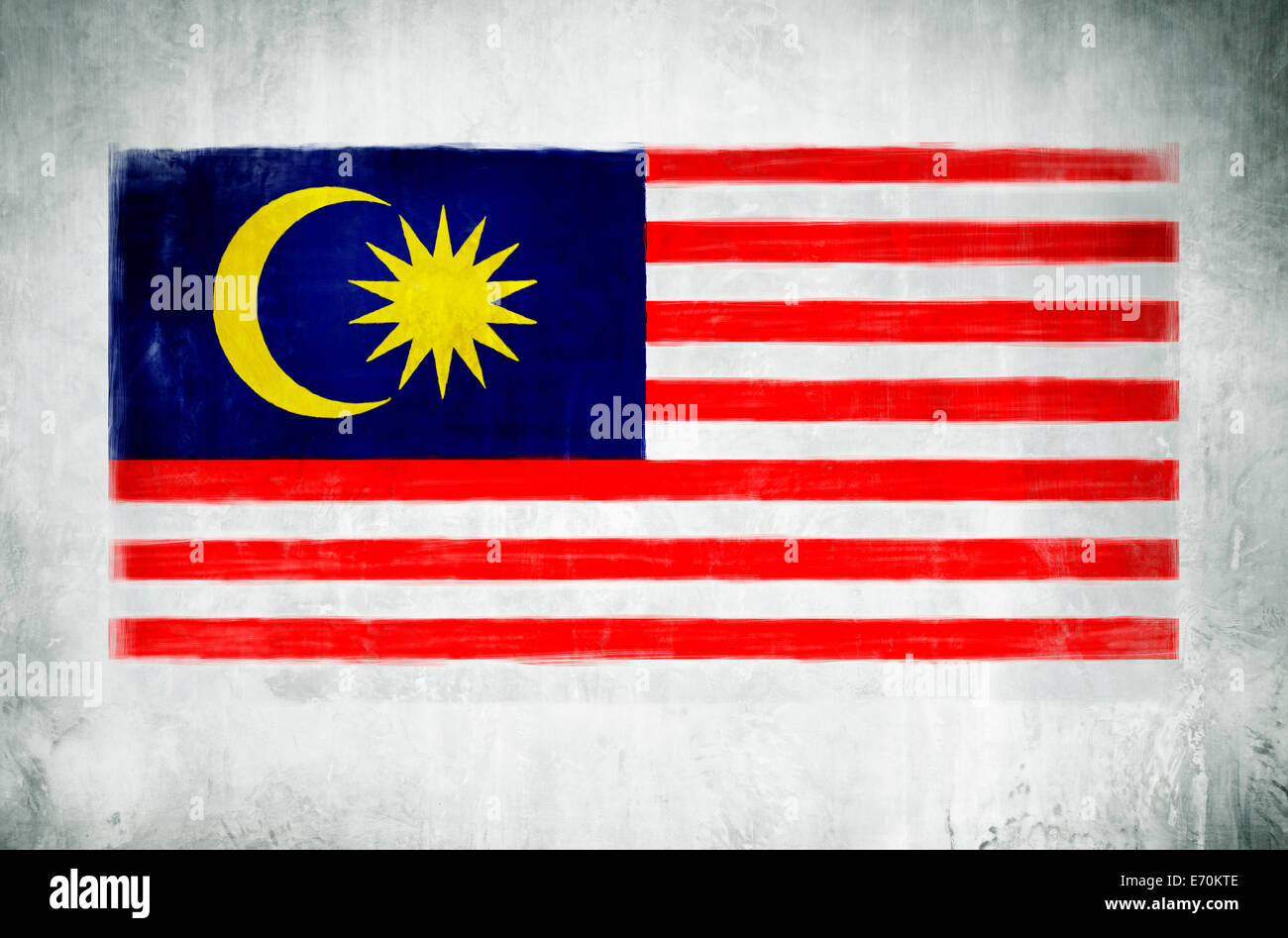 Illustration et peinture du drapeau national de la Malaisie Banque D'Images
