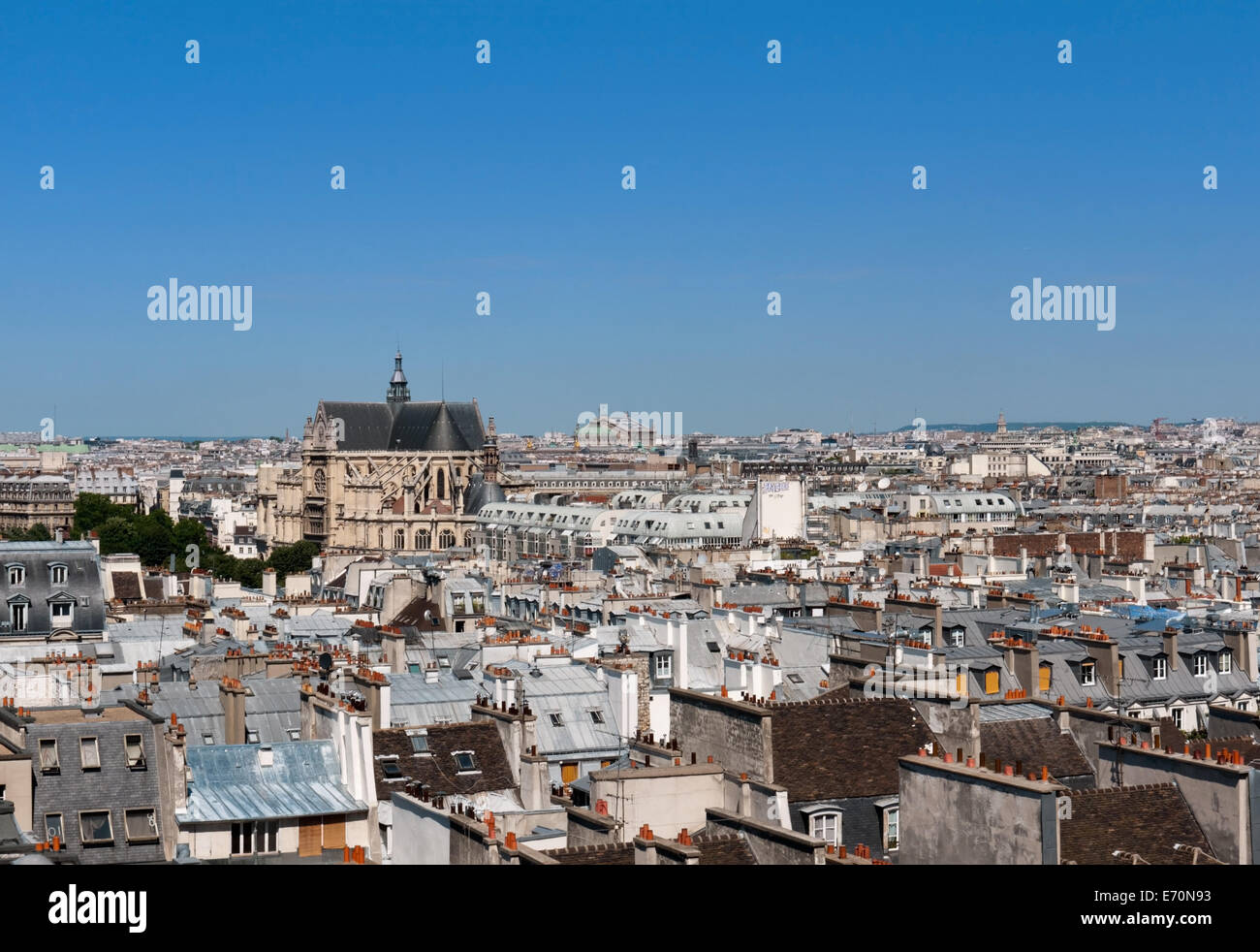 Vue sur Paris depuis le Centre Pompidou, Paris, France Banque D'Images
