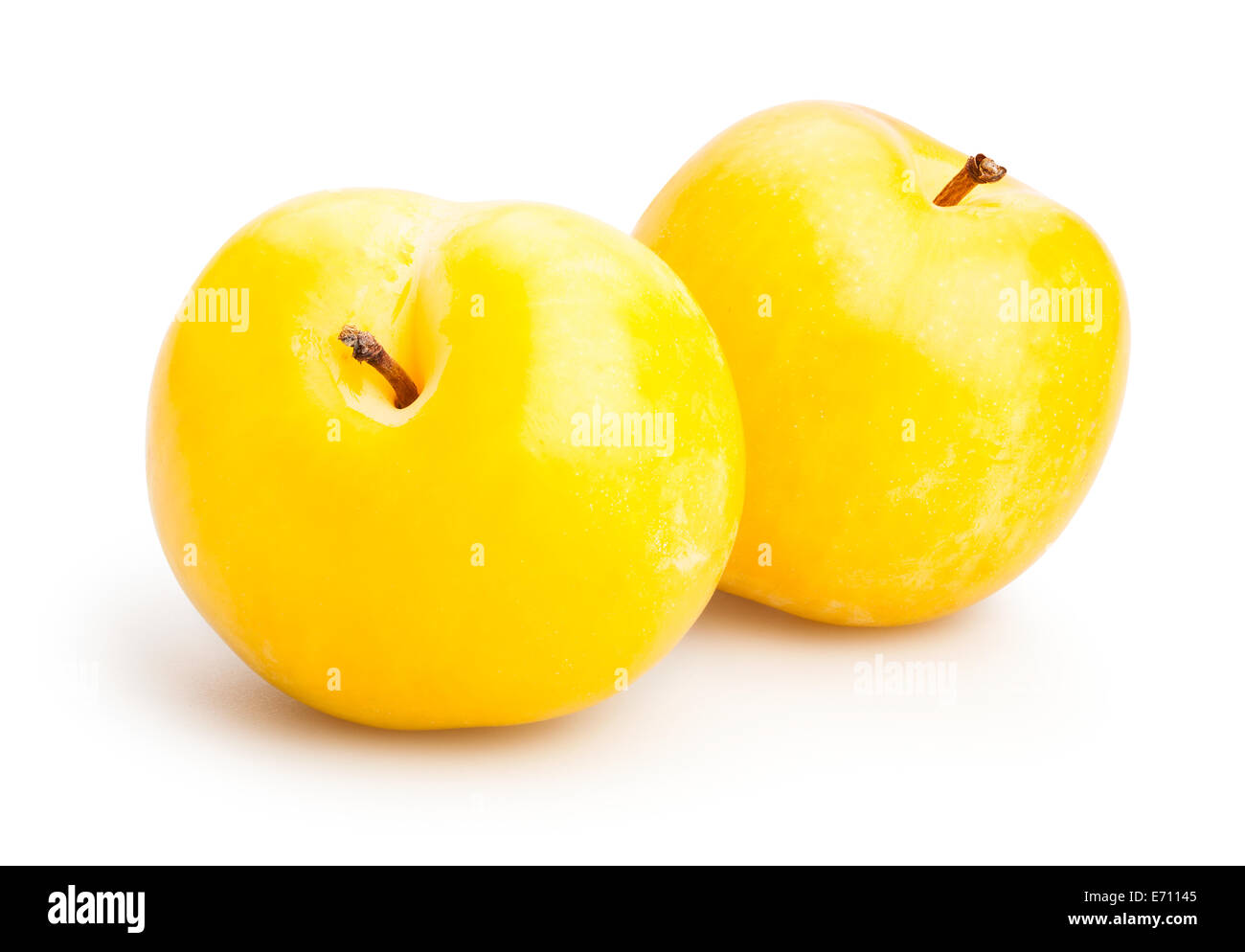 Isolé de prune jaune Banque D'Images