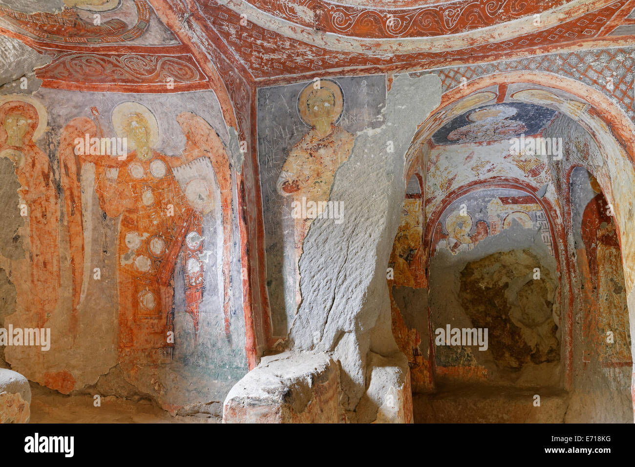 La Turquie, la Cappadoce, la Vallée d'Ihlara, fresques dans l'Église Yilanli Banque D'Images