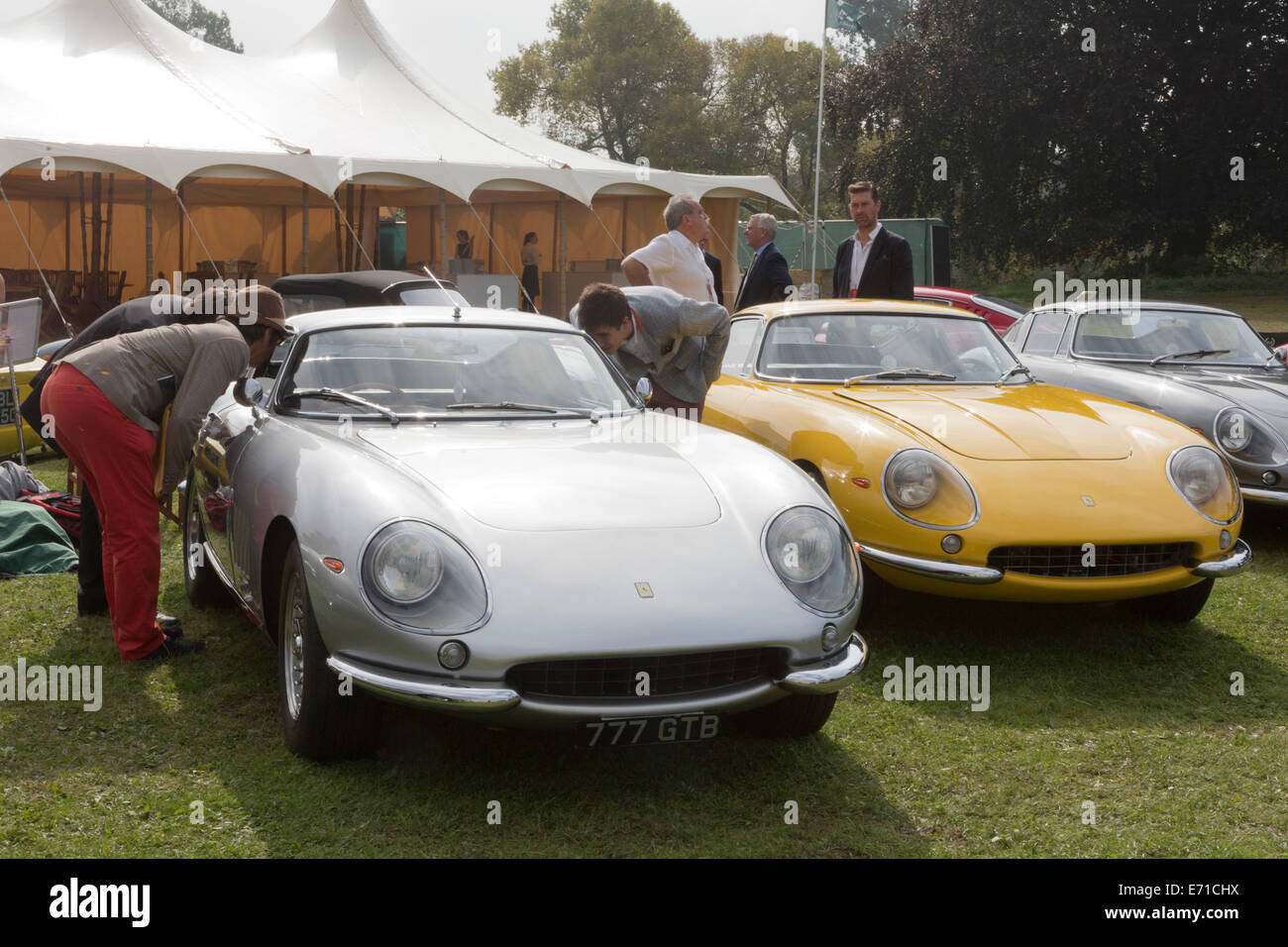 Les visiteurs au salon privé à à Ferrari, Syon House, Londres Banque D'Images