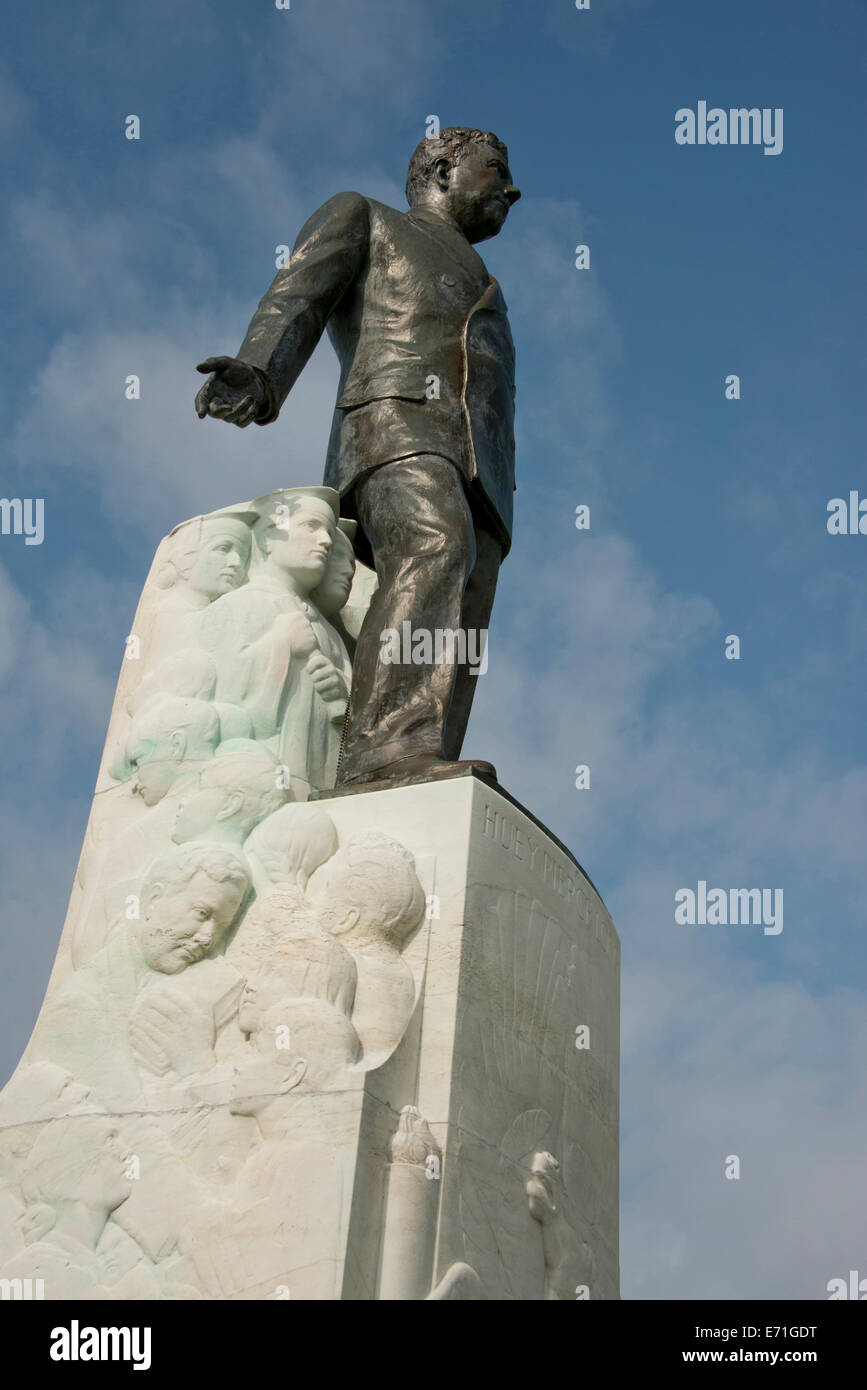 USA, Louisiane, Baton Rouge. Louisiana State Capitol, Huey P. Long tombe et monument, assassiné en 1935. Banque D'Images