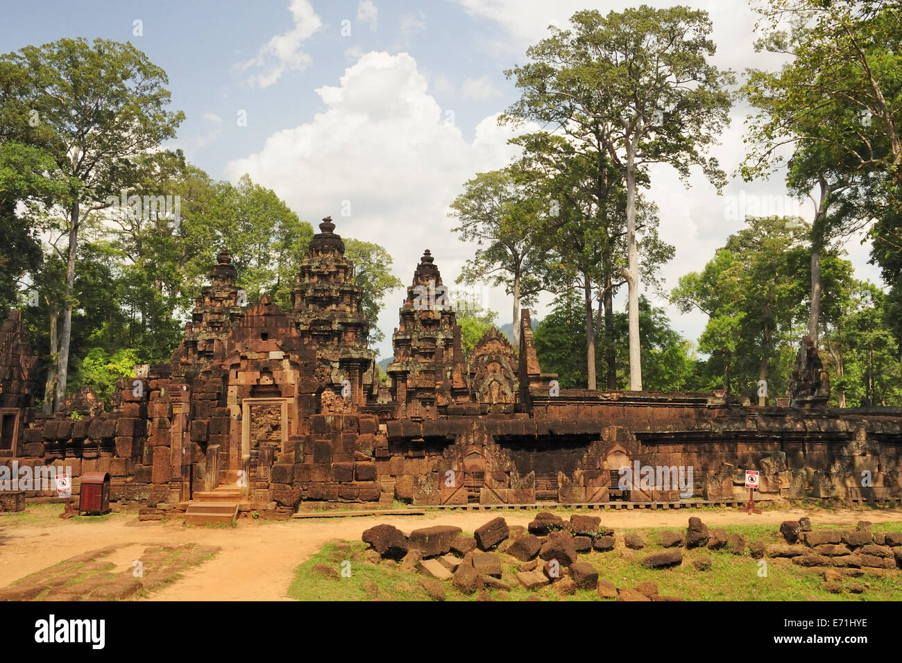 La ruine du Temple, Banteay Srei, Siem Reap, Cambodge. Banque D'Images