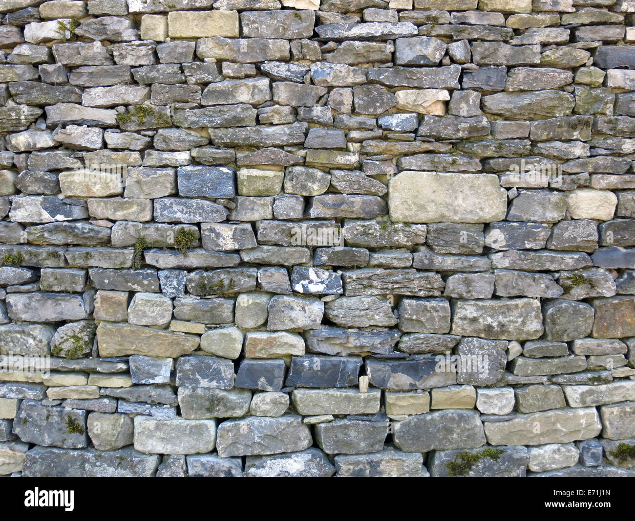 La section de mur en pierre sèche de Yorkshire Dales house. Banque D'Images