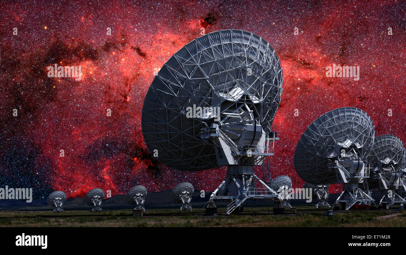 La VLA - Very Large Array Radio Telescope - à Socorro, Nouveau Mexique un interféromètre astronomique est un tableau de télescopes ou Banque D'Images