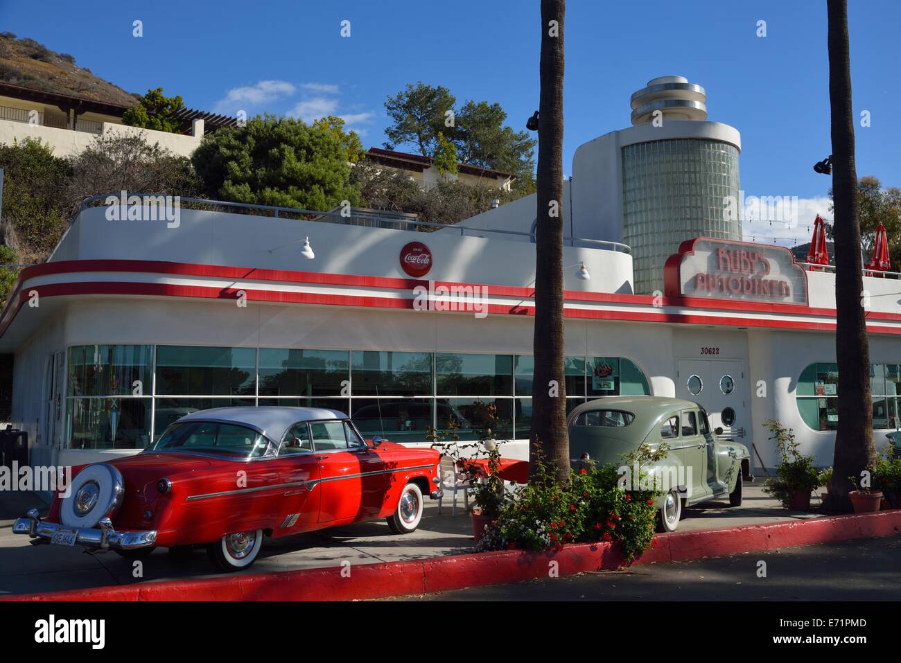 Le pittoresque Ruby's Autodiner sur la route côtière, Laguna Beach CA Banque D'Images