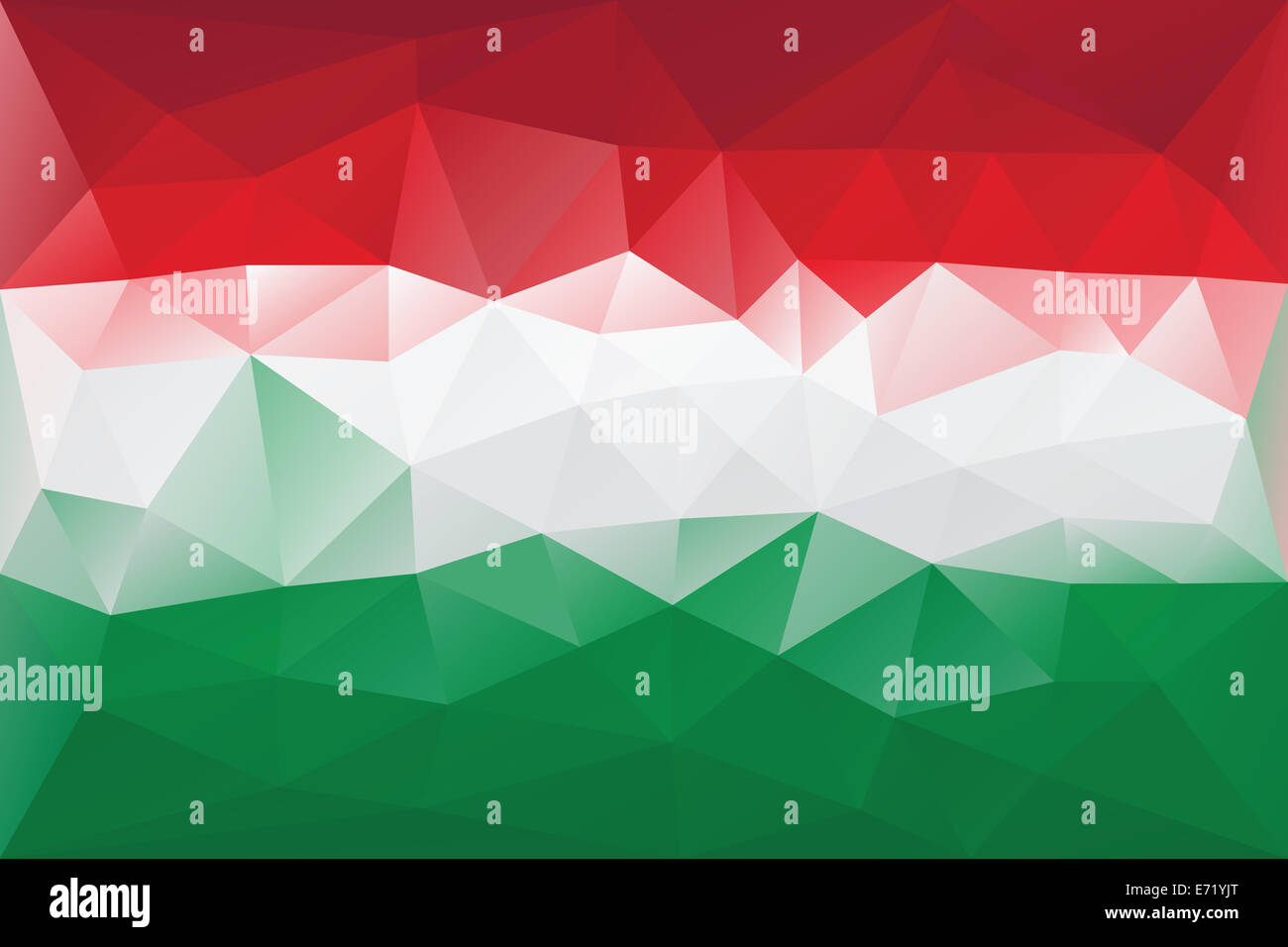 Drapeau hongrois - modèle polygonal triangulaire Banque D'Images