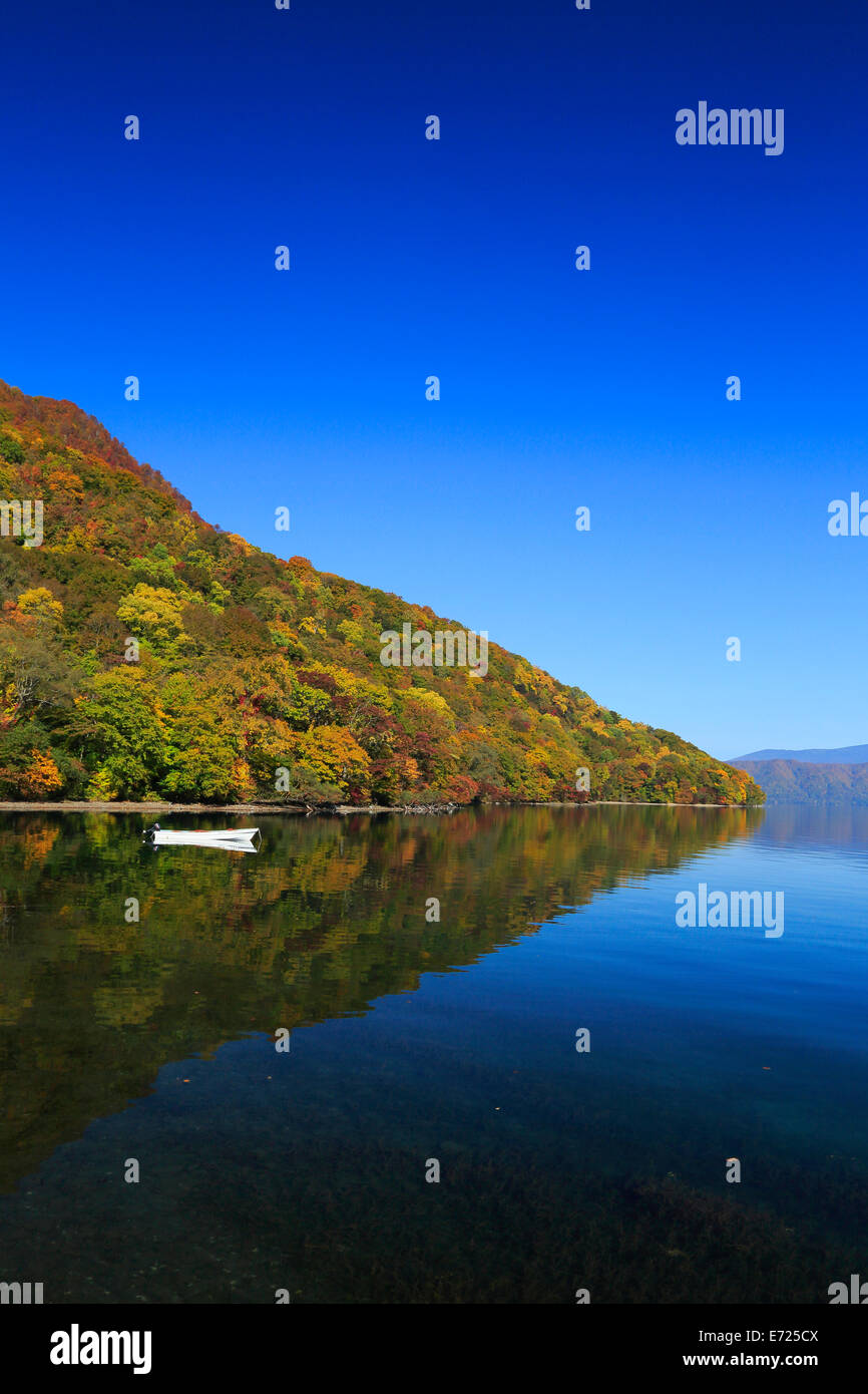 Les feuilles d'automne le lac towada Banque D'Images