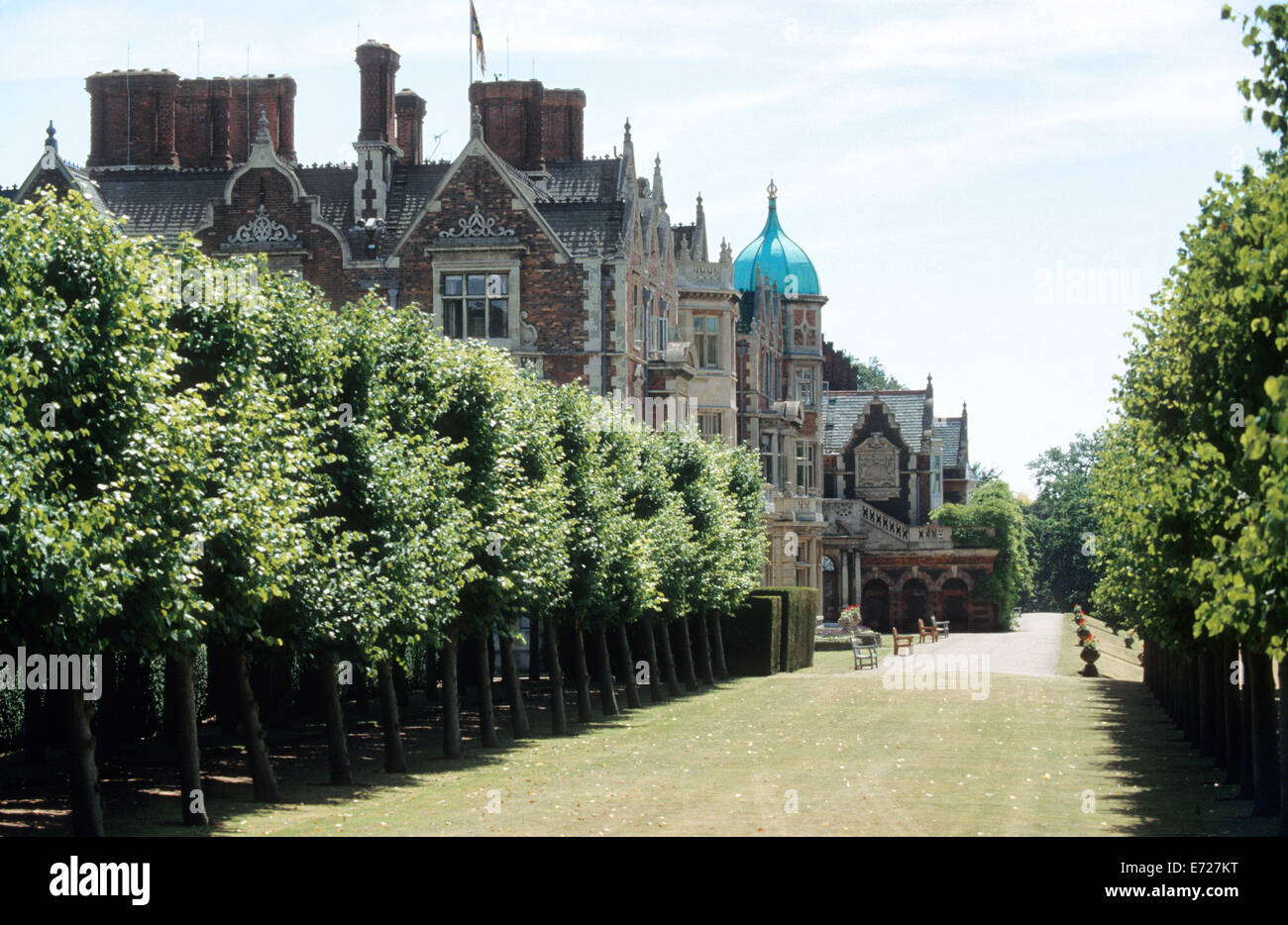 Sandringham House - Norfolk accueil de Sa Majesté la Reine Elizabeth II, la Grande-Bretagne. Banque D'Images