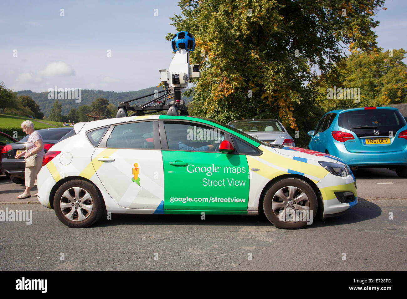 Google Maps Street View camera voiture dans et autour de Windermere Banque D'Images